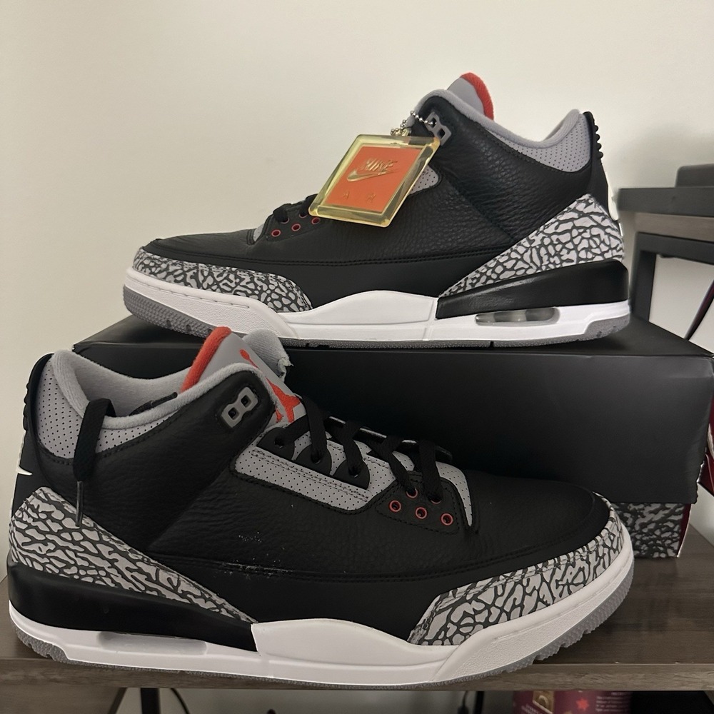Size 13 - Jordan 3 Retro OG Mid Black Cement Style 854262-001 2018 New Box